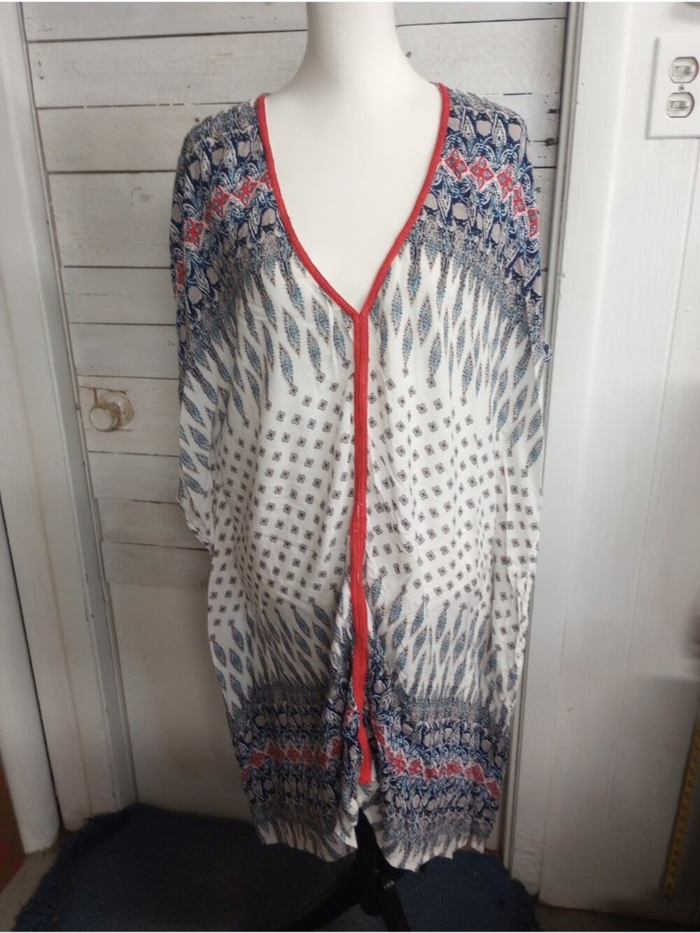 Swimsuits for All Women's Kelsea Cover Up Tunic Size 14/16 Dolman Sleeve Beach